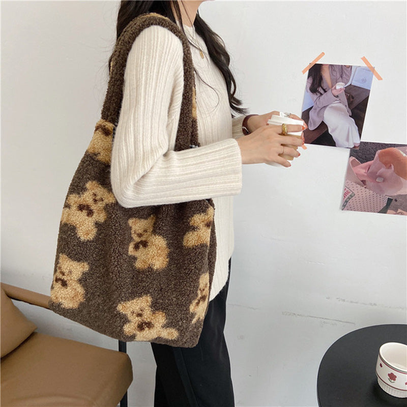 Essential Finds® Bear Print Bags Shoulder Bag Women Shopping Handbags