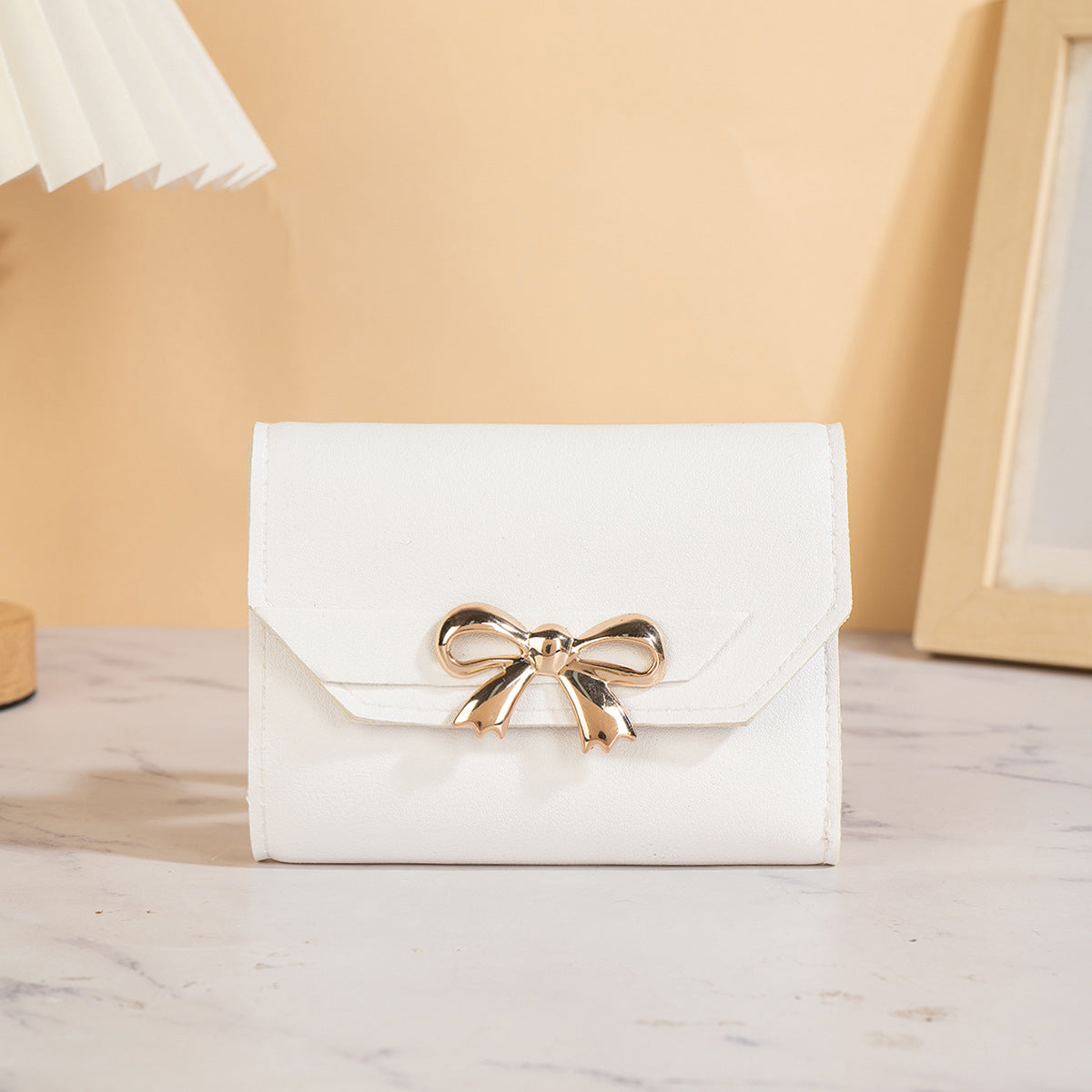 Essential Finds® Women's Bow Short Three-fold Snap Button Wallet