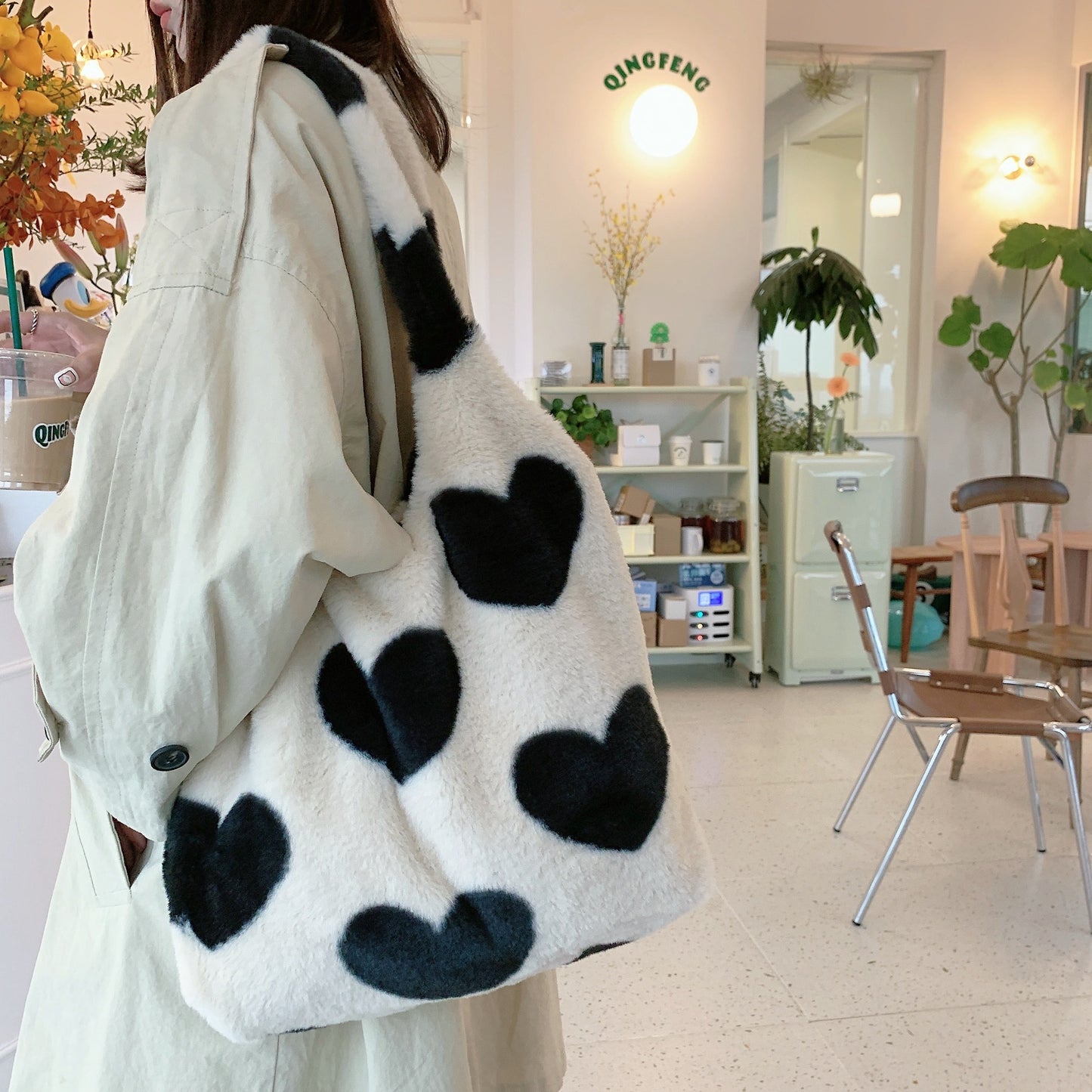 Essential Finds®  Love Heart Shoulder Bags Double Side Used Winter Underarm Bag Women