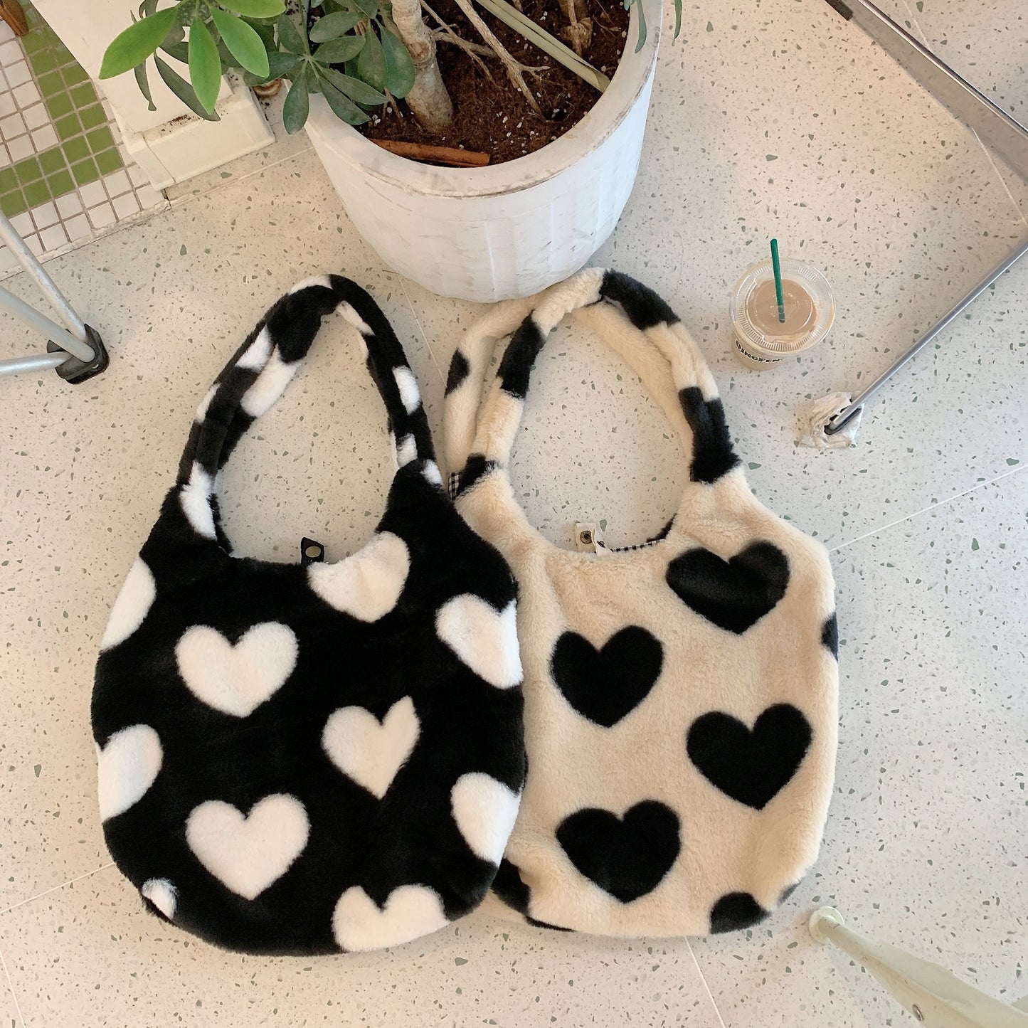 Essential Finds®  Love Heart Shoulder Bags Double Side Used Winter Underarm Bag Women