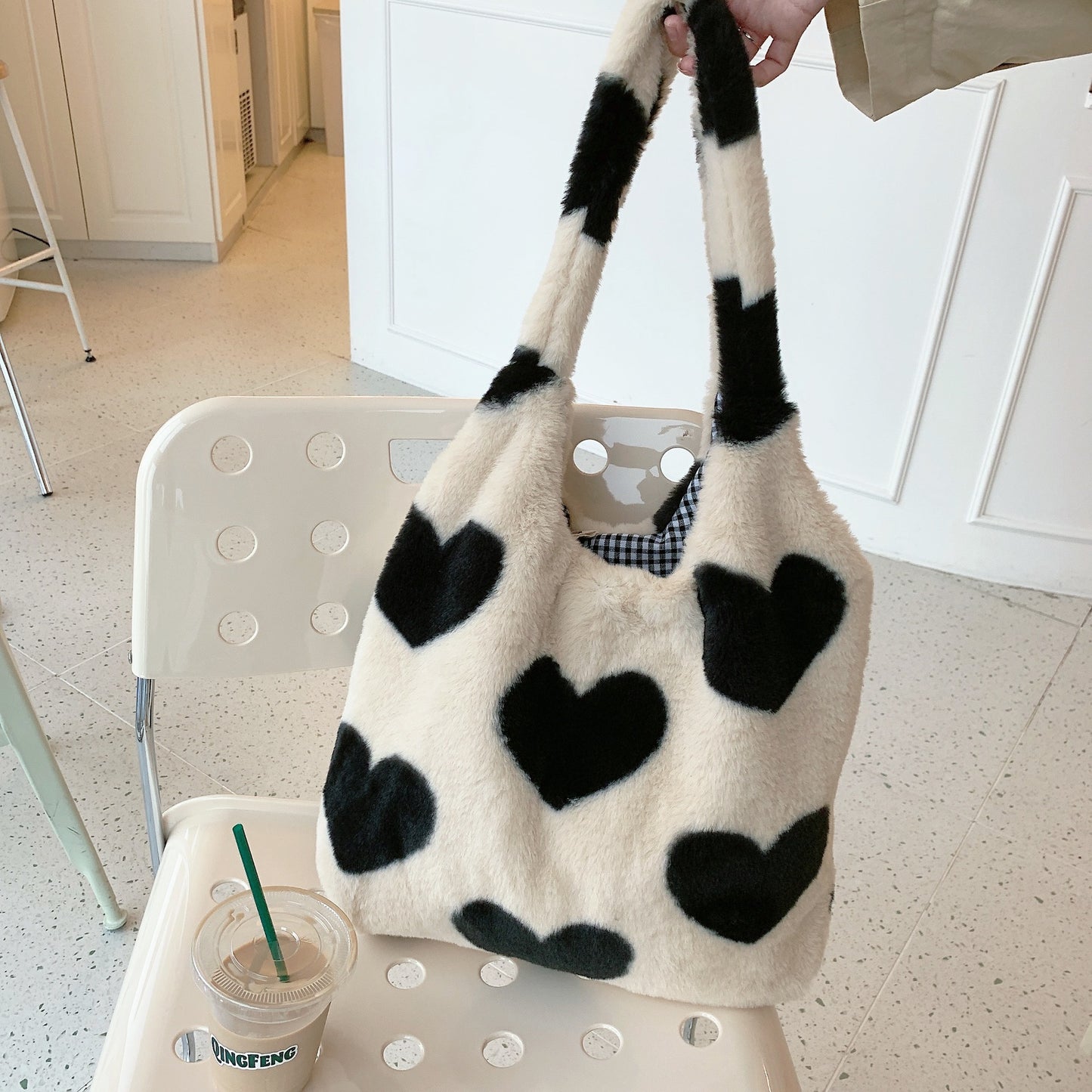 Essential Finds®  Love Heart Shoulder Bags Double Side Used Winter Underarm Bag Women