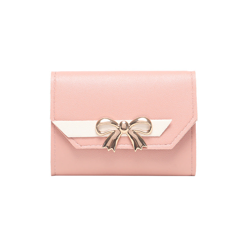 Essential Finds® Women's Bow Short Three-fold Snap Button Wallet