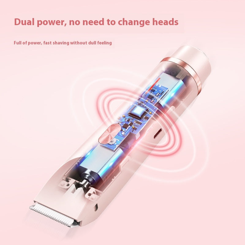 Essential Finds® 2 In 1 Hair Remover Women's Double Head Shaver Private Pubic Hair Trimmer Electric Razor Wet Dry Electric Body Hair
