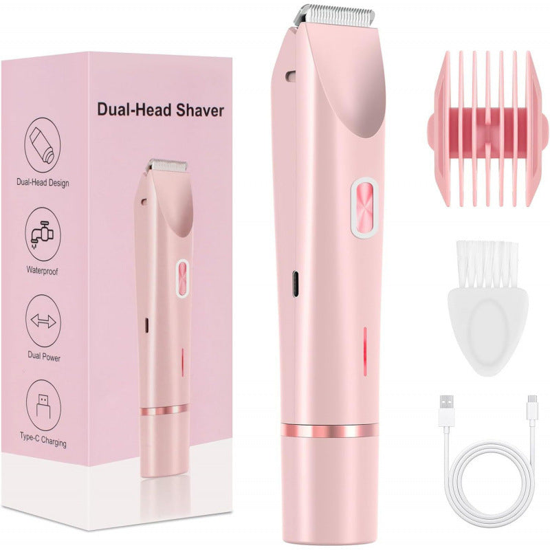 Essential Finds® 2 In 1 Hair Remover Women's Double Head Shaver Private Pubic Hair Trimmer Electric Razor Wet Dry Electric Body Hair