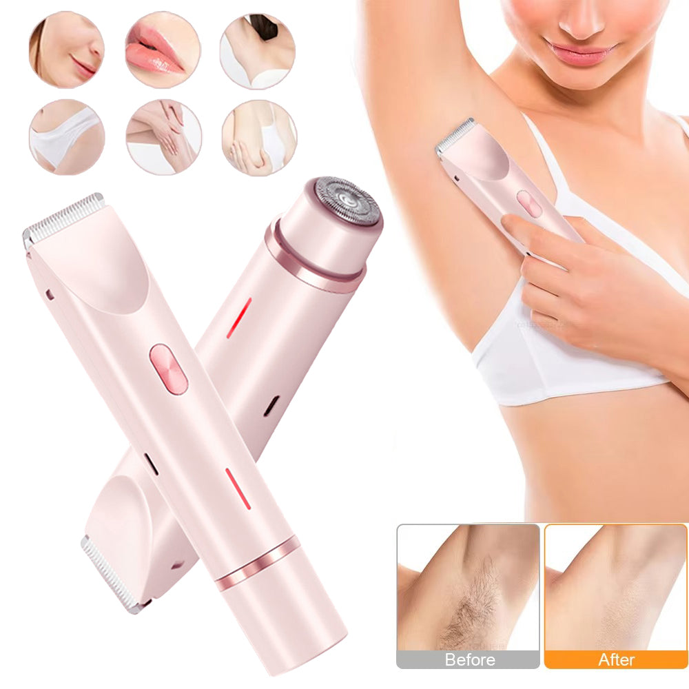 Essential Finds® 2 In 1 Hair Remover Women's Double Head Shaver Private Pubic Hair Trimmer Electric Razor Wet Dry Electric Body Hair