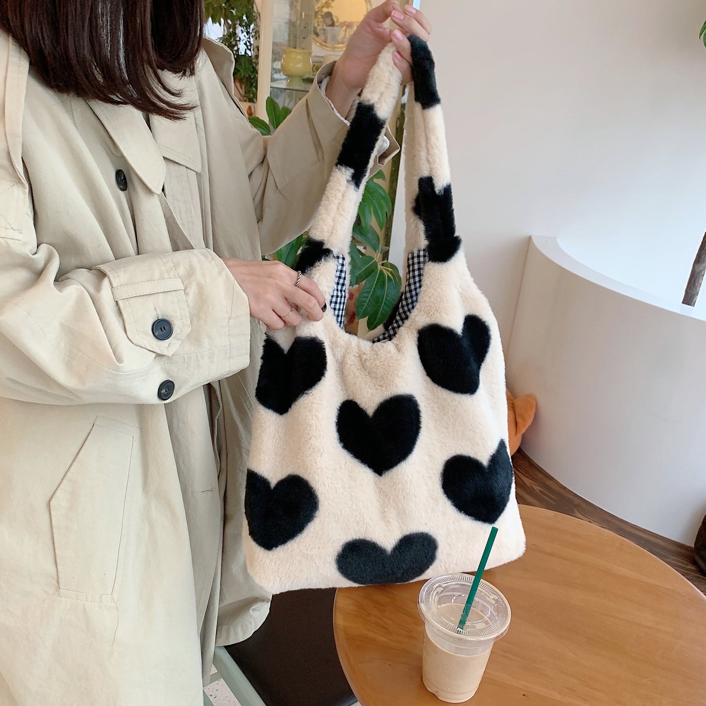 Essential Finds®  Love Heart Shoulder Bags Double Side Used Winter Underarm Bag Women