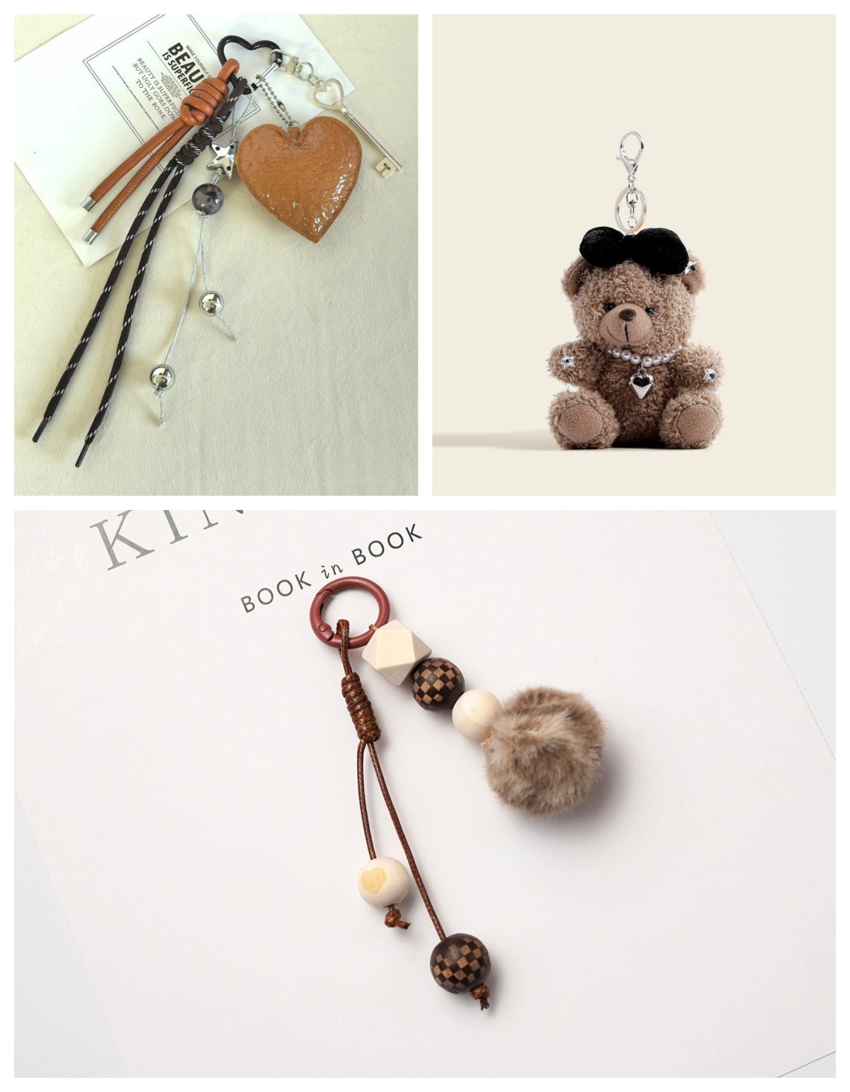 Essential Finds®  Cute Bow-knot Teddy Bear Bag Charm Keychain