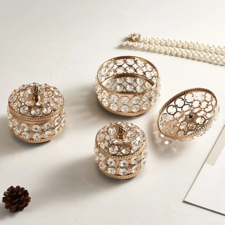 Essential Finds® European Creative Crystal Jewelry Box Domestic Ornaments Girls Jewelry Storage