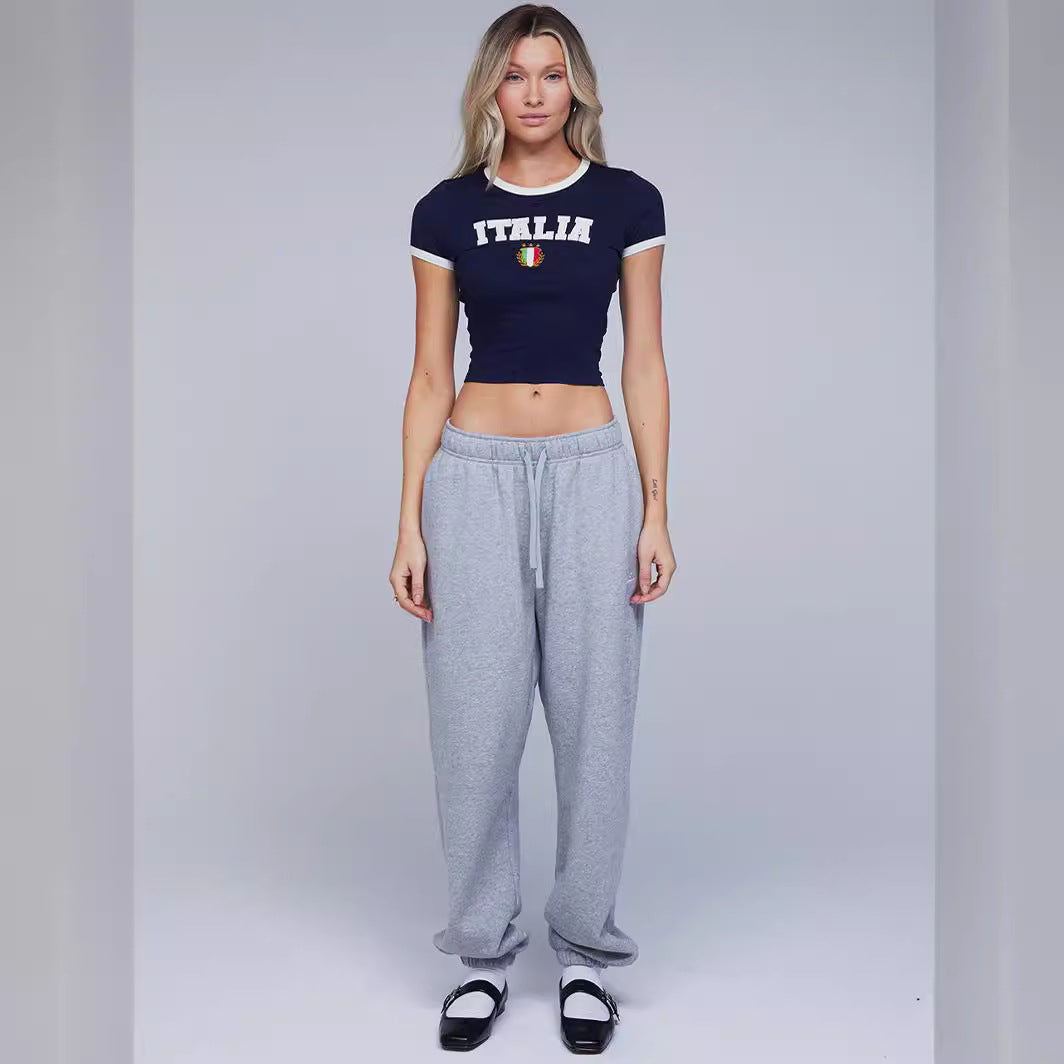 Essential Finds® Italia Aesthetic Slim Round Neck Short Sleeve